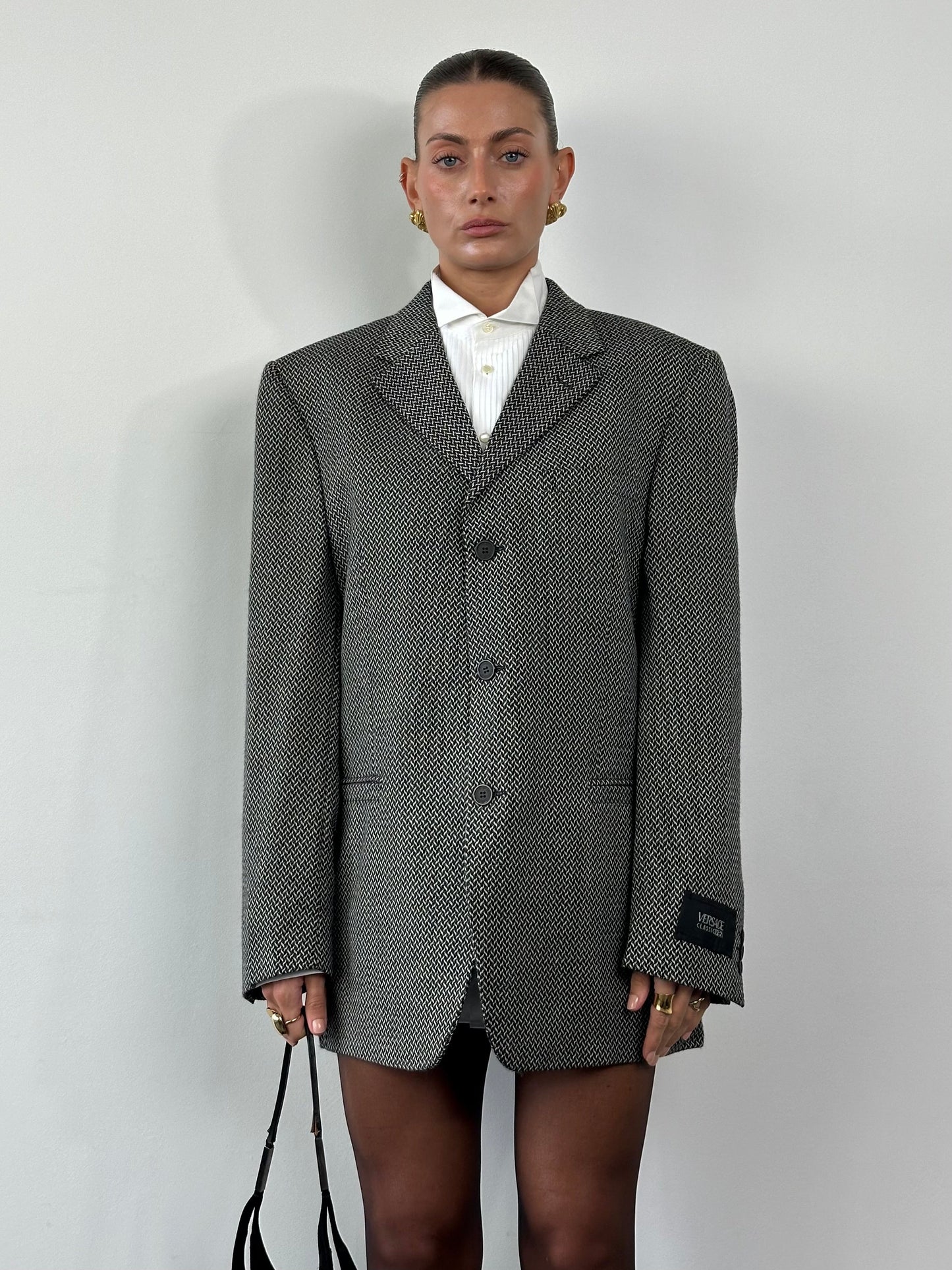 Versace Classic V2 1993 Pure Wool Woven Blazer - 42R/XL