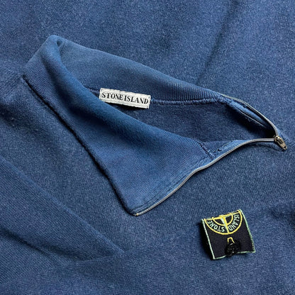 A/W 1988 Indigo Blue Side Zip Turtle Neck Pullover Fleece