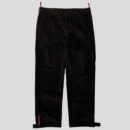 Prada Sport 00’s Baggy Adjustable Needle Corduroy Trousers - IT54 | Default Title, Brown