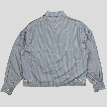Comme Des Garçons SHIRT 90’s Plaid Striped Boxy Work Jacket - M | Blue