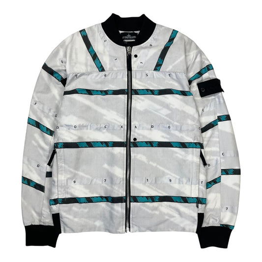 Stone Island Shadow Project DPM Chine Jacquard Bomber, Size Medium | O/S, White