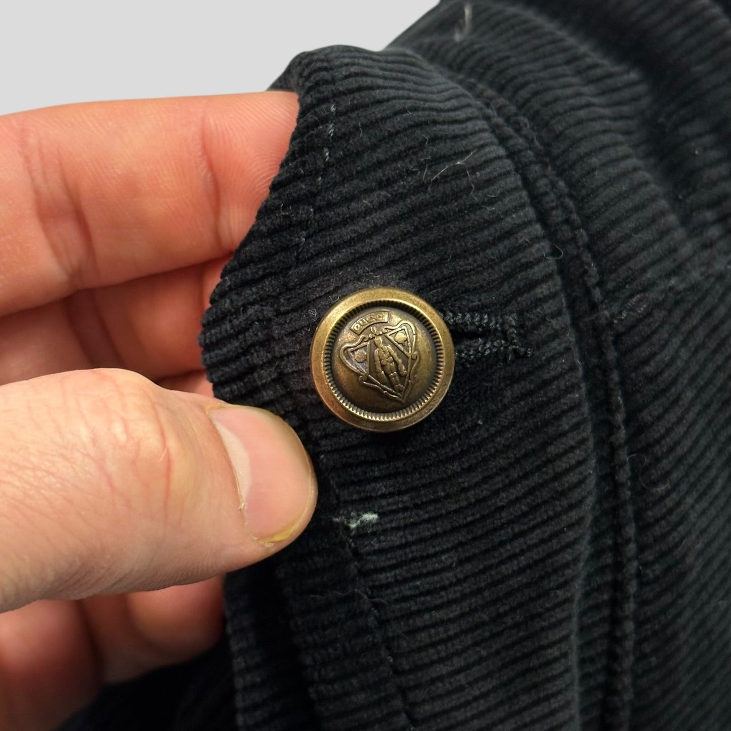 Gucci by Tom Ford 2004 Corduroy Laced Riding Logo Trousers - UK10 | Default Title, Black