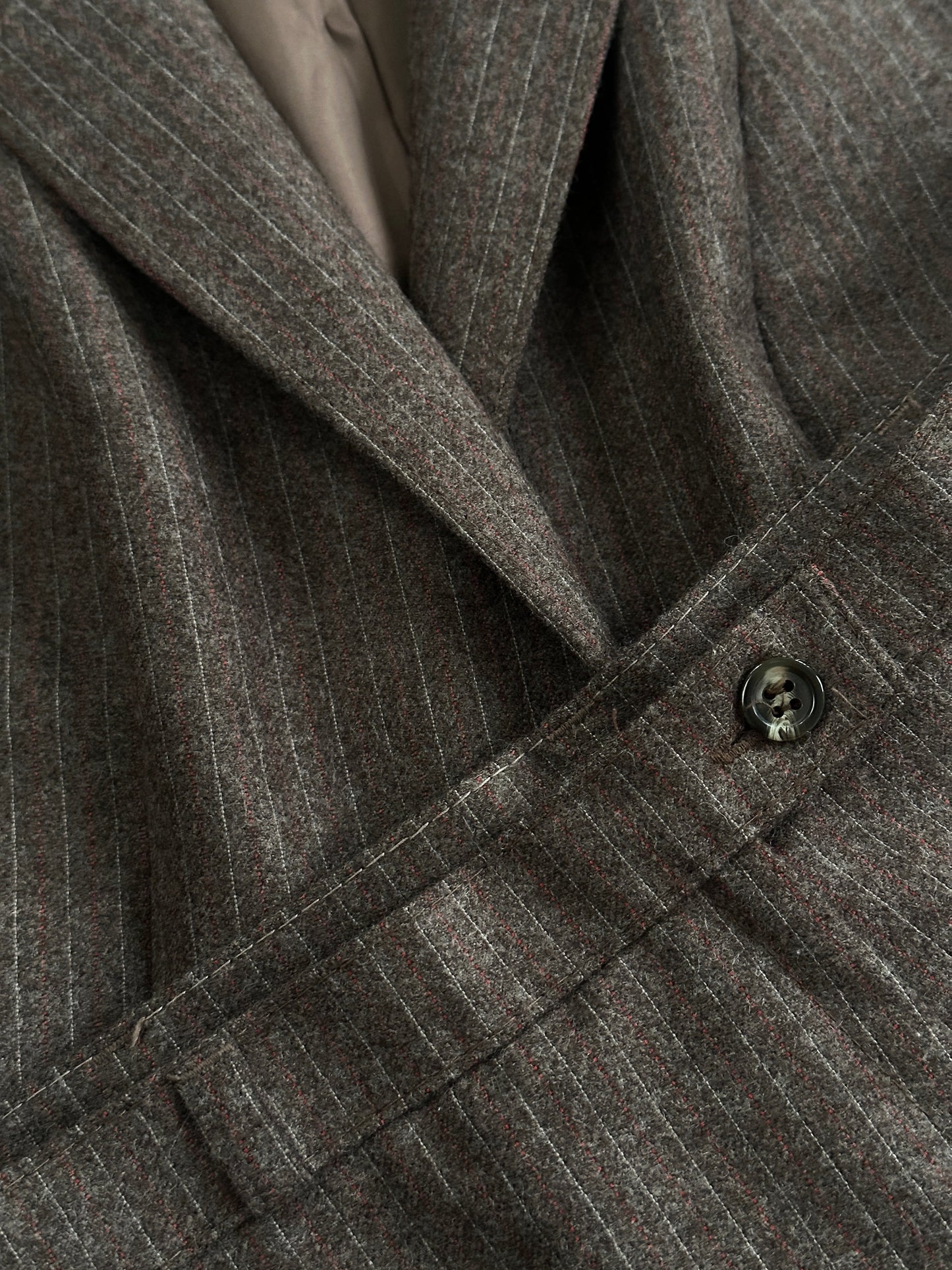 Vintage Pure Wool Stripe Single Breasted Suit - 38R/W30