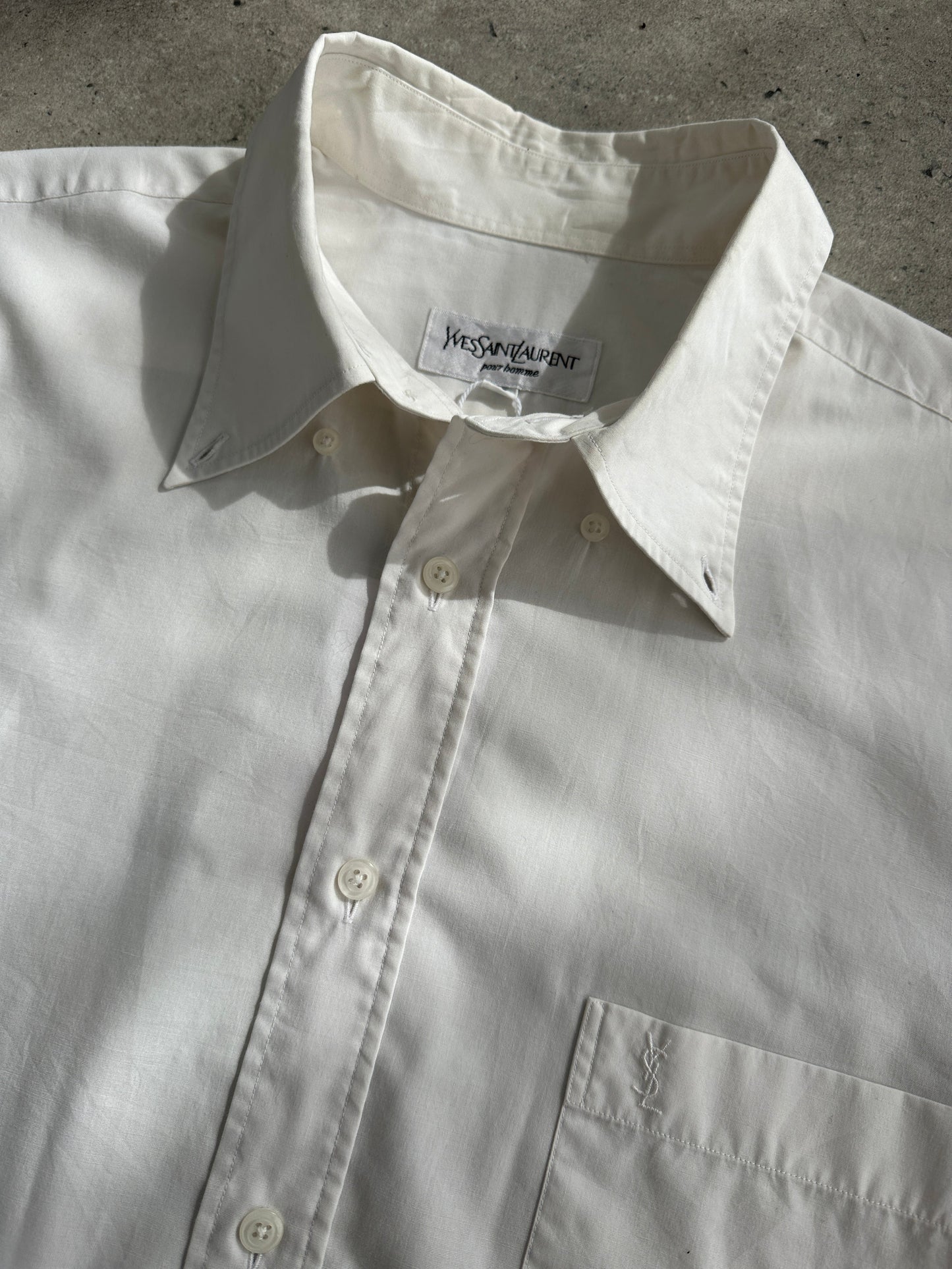 Yves Saint Laurent 90s Cotton Logo Shirt - XL