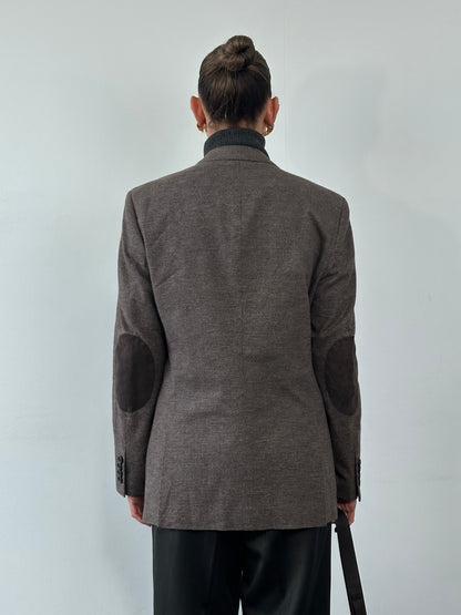 Vintage Pure Cotton Mini Check Single Breasted Blazer - 38R/M