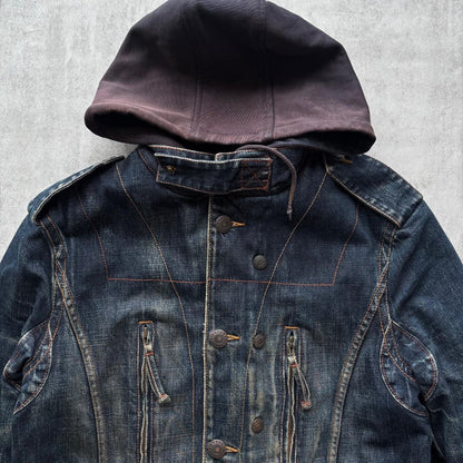 ARMANI DENIM PARKA JACKET | O/S, Faded Denim