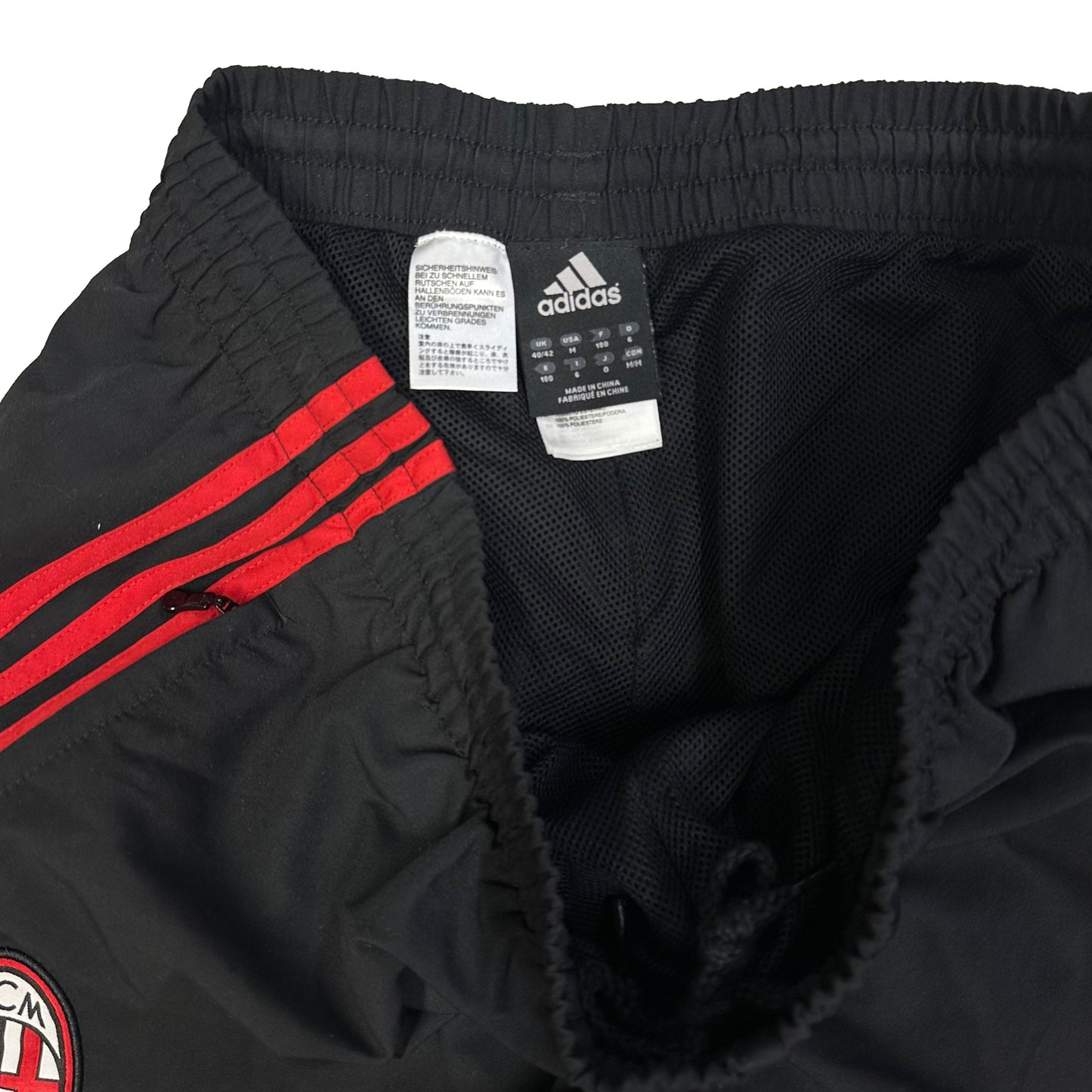 Adidas AC Milan 2008/09 Bain Tracksuit Bottoms In Black & Red ( M )