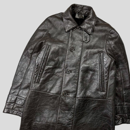 Prada Milano 00’s Leather Sheepskin Fur Full Lined Long Coat - IT50 (L/XL)