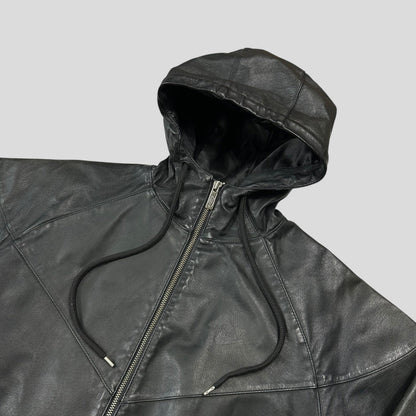 Nike 2007 Tony Spackman Leather Boxy Bomber Jacket - S | Default Title, Black