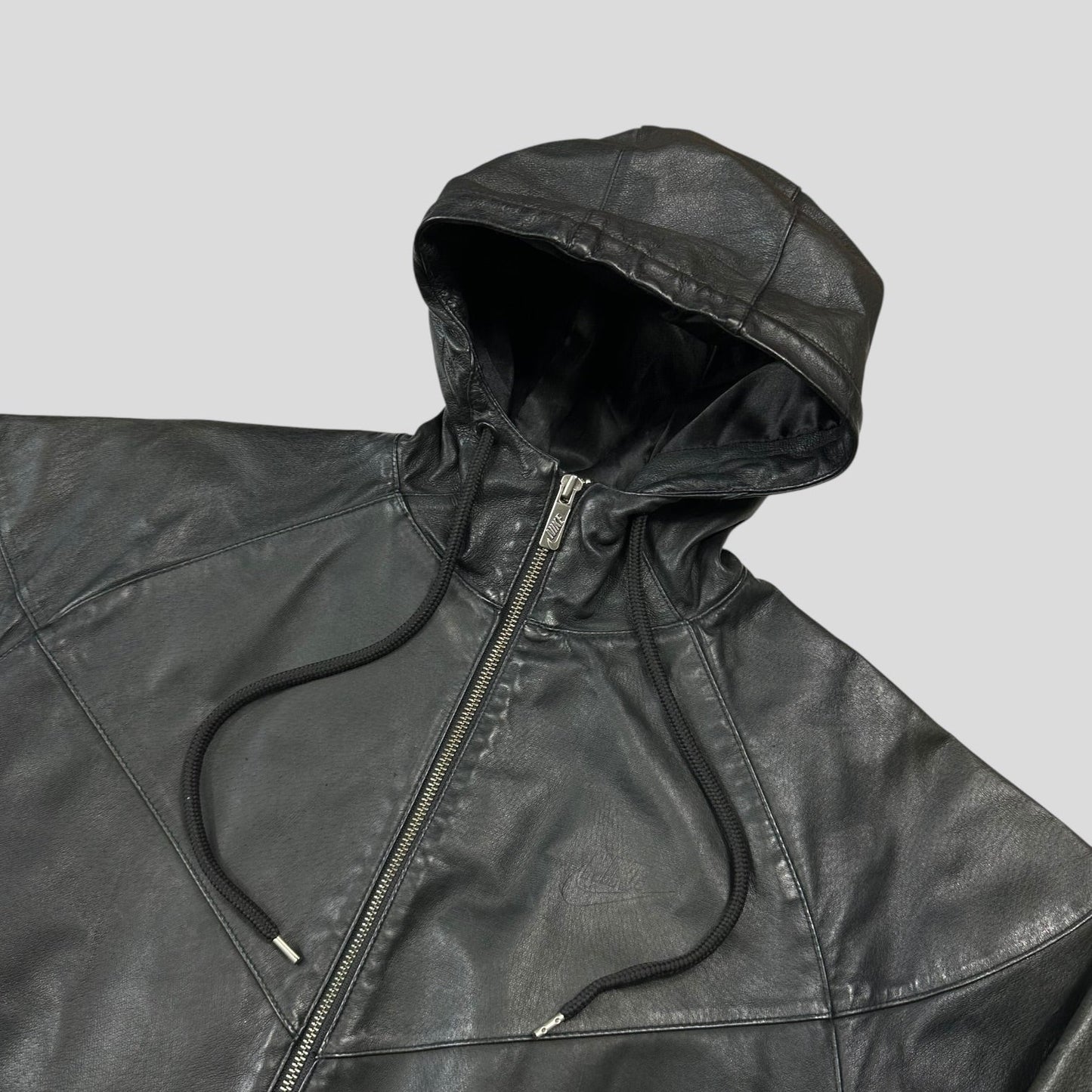 Nike 2007 Tony Spackman Leather Boxy Bomber Jacket - S | Default Title, Black