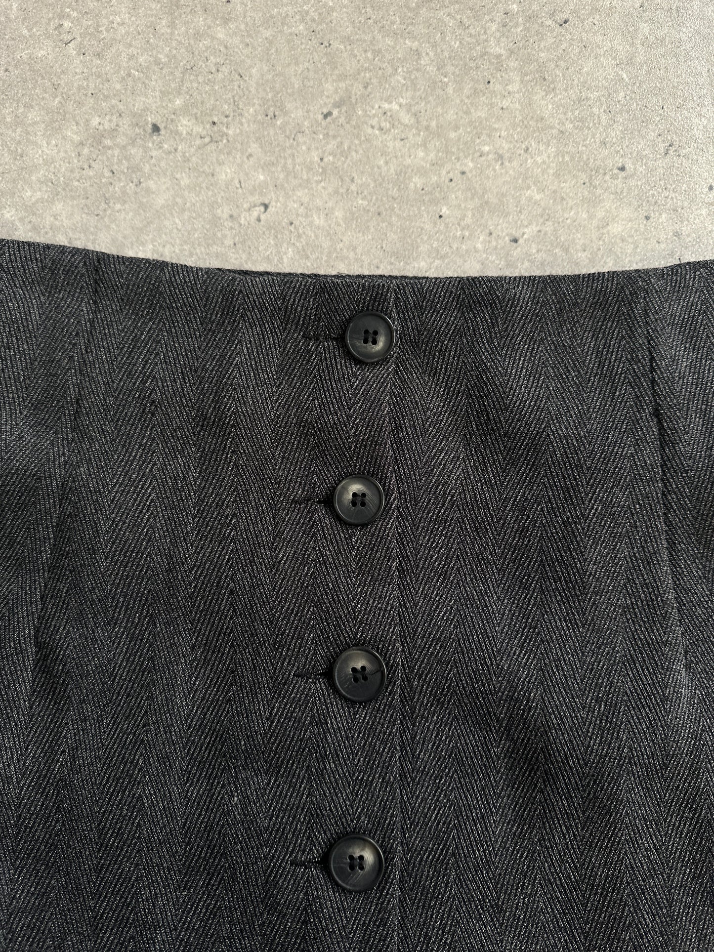 Italian Vintage Pure Wool Midi Skirt - W24