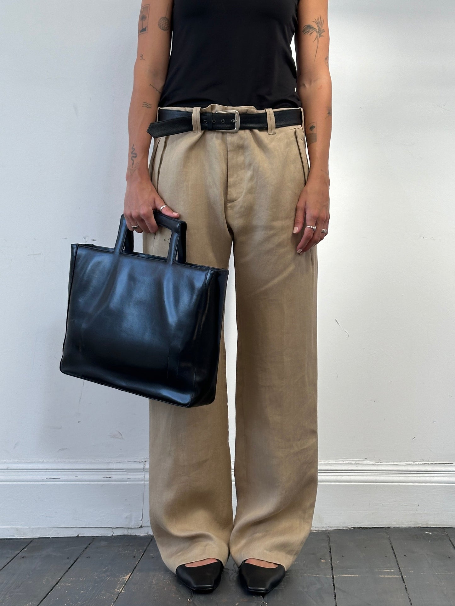 Versace 1990s Pure Ramie Wide Leg Trousers - W34