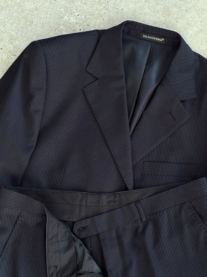 Vintage Pinstripe Single Breasted Suit - 42R/ W34