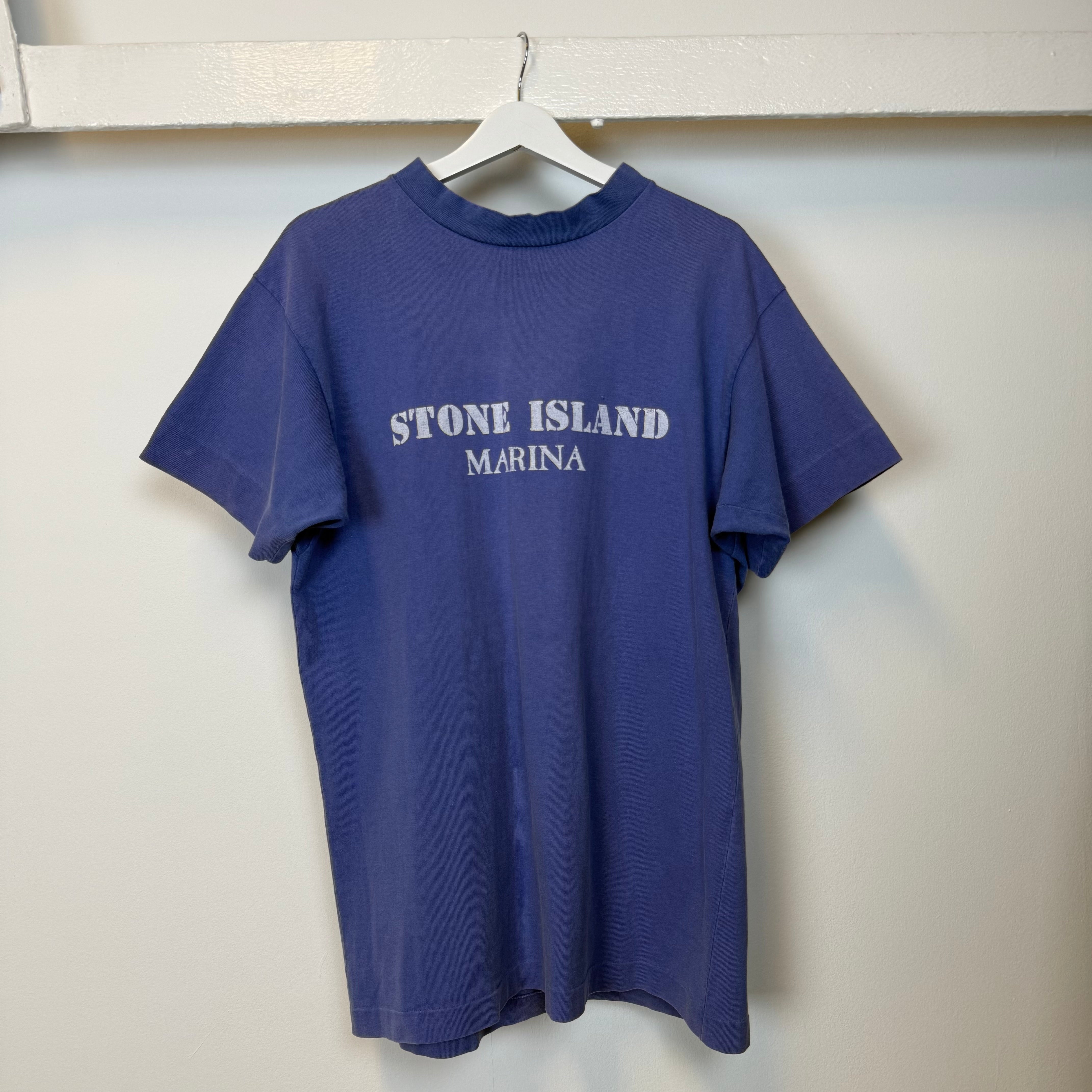 トップス 80s STONE MARINA SHIRT 1980's Stone Island Marina Logo T-shirt (L) | Large, Blue – Known