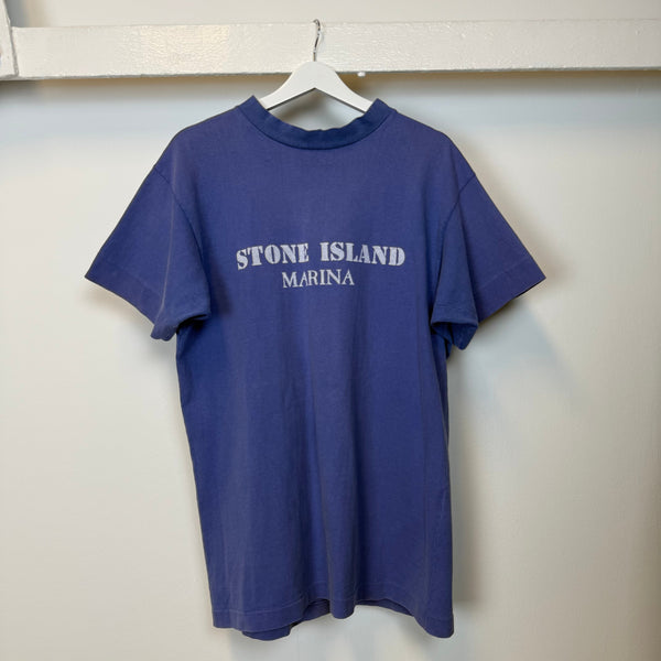 80s stone  marina ロングスリーブTシャツ 1980's Stone Island Marina Logo T-shirt (L) | Large, Blue – Known