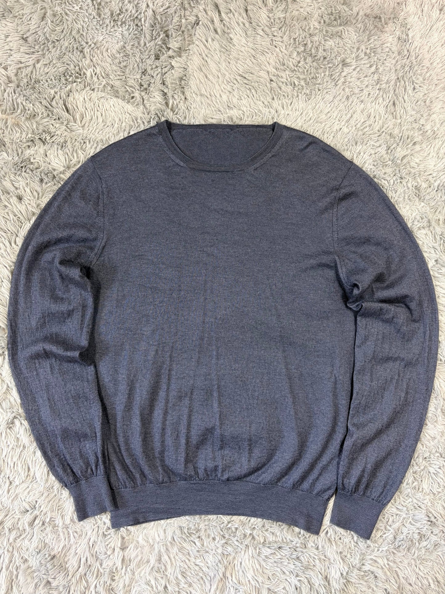 Prada 2015 Blue Marl Lightweight Cotton Knit - S | O/S, Blue