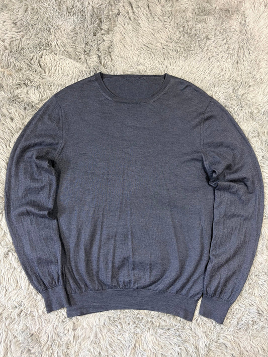 Prada 2015 Blue Marl Lightweight Cotton Knit - S | O/S, Blue