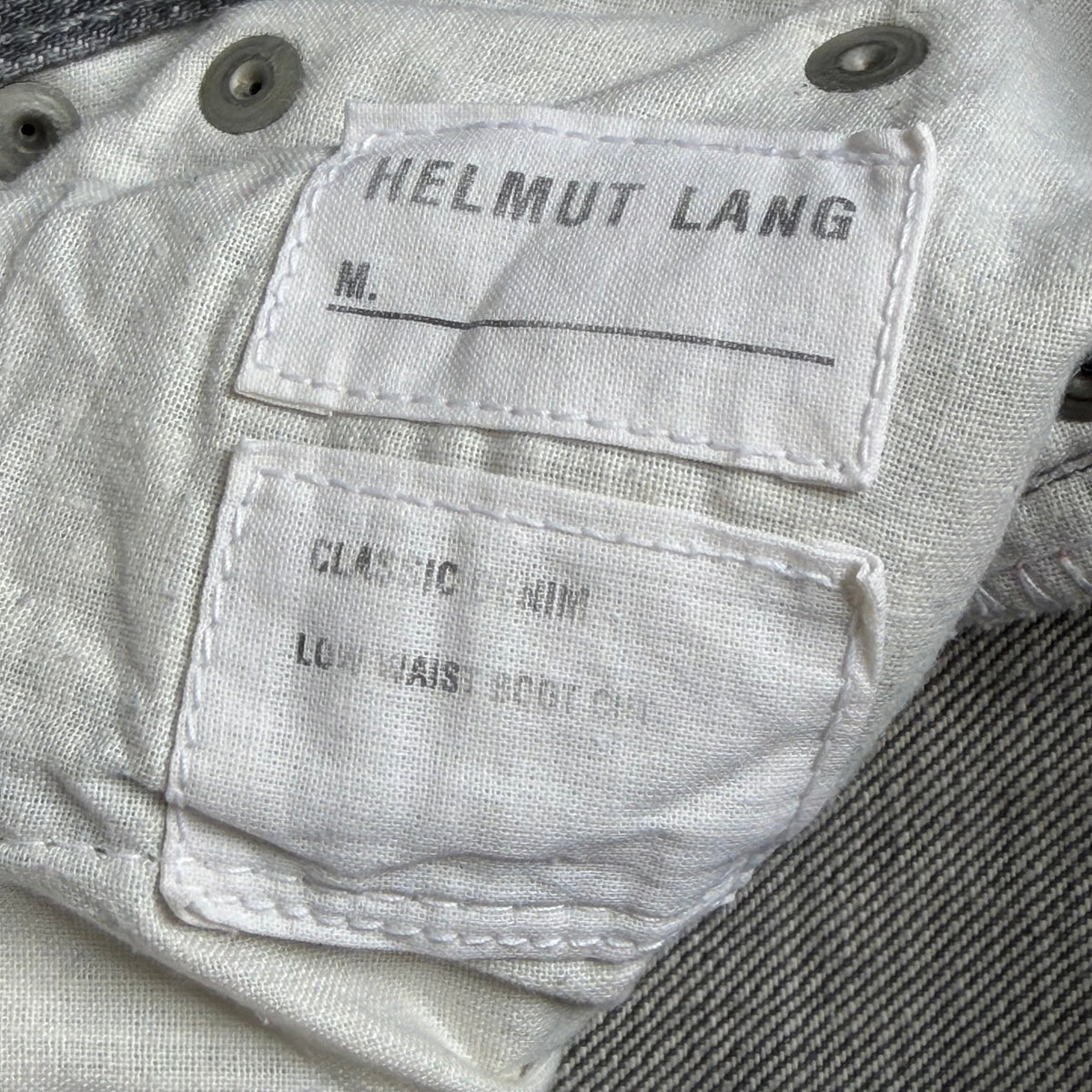 1990s helmut lang bootcut denim jeans | O/S, Gray