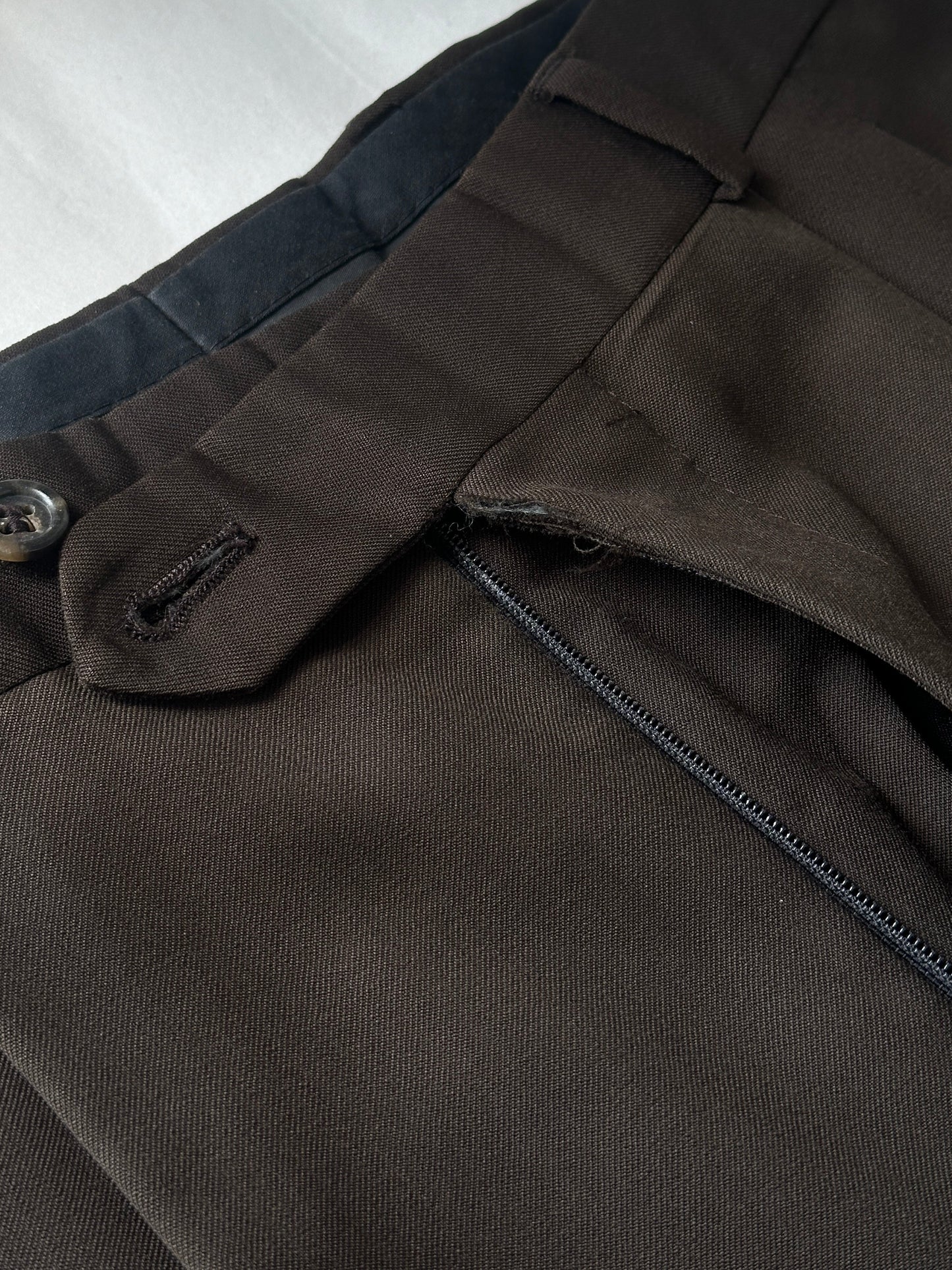 Yves Saint Laurent 1990s Pure Wool High Waisted Tailored Trousers - W28