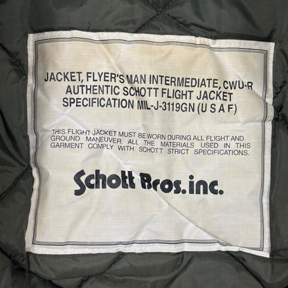 Vintage Schott NYC Khaki Cropped Bomber Jacket