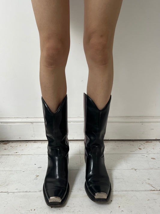 RAF SIMONS FOR CALVIN KLEIN BOOTS WITH METAL TIP (EU 39, FITS LIKE 40)