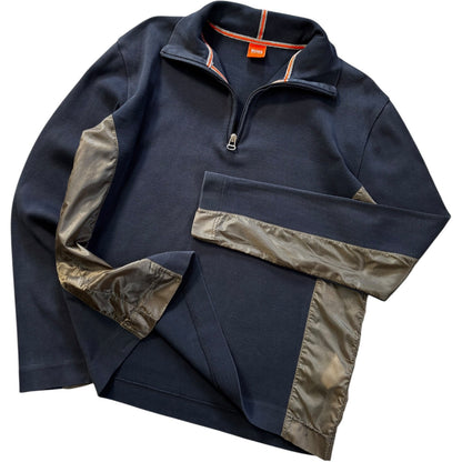 Hugo Boss Orange 00’s Panelled Translucent Quarter Zip Jumper L | Large, Multicoloured