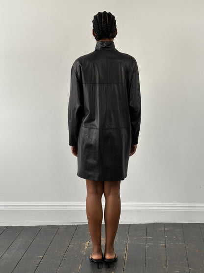 Italian Vintage 1990s Reversible Leather Suede Trench Coat - M