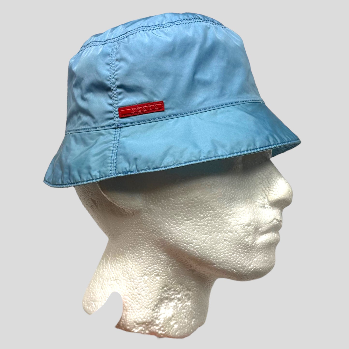 Prada Sport SS99 Baby Blue Nylon Bucket Hat - M