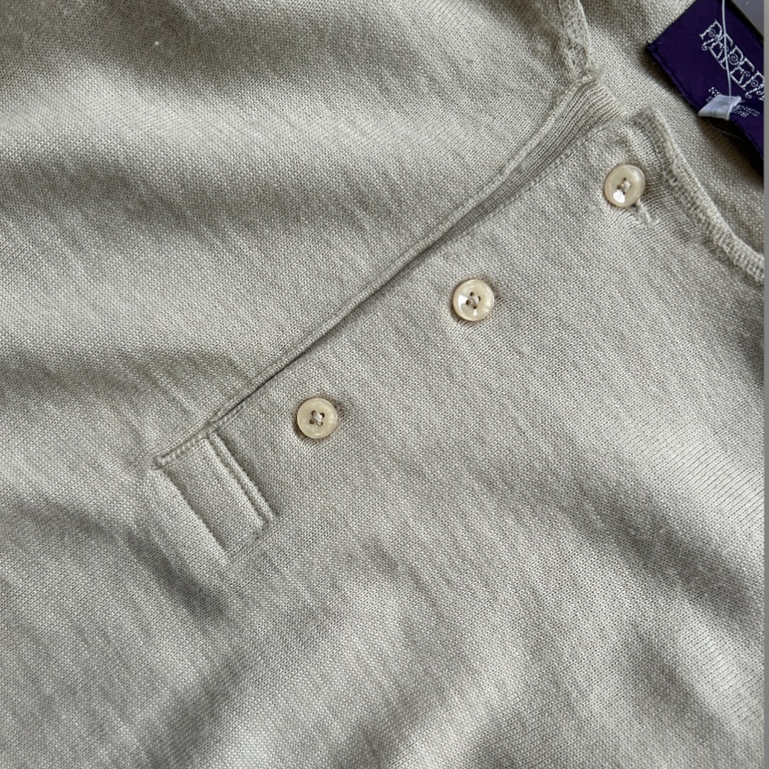 Nepenthes Wool Henley Top M | Default Title, Beige