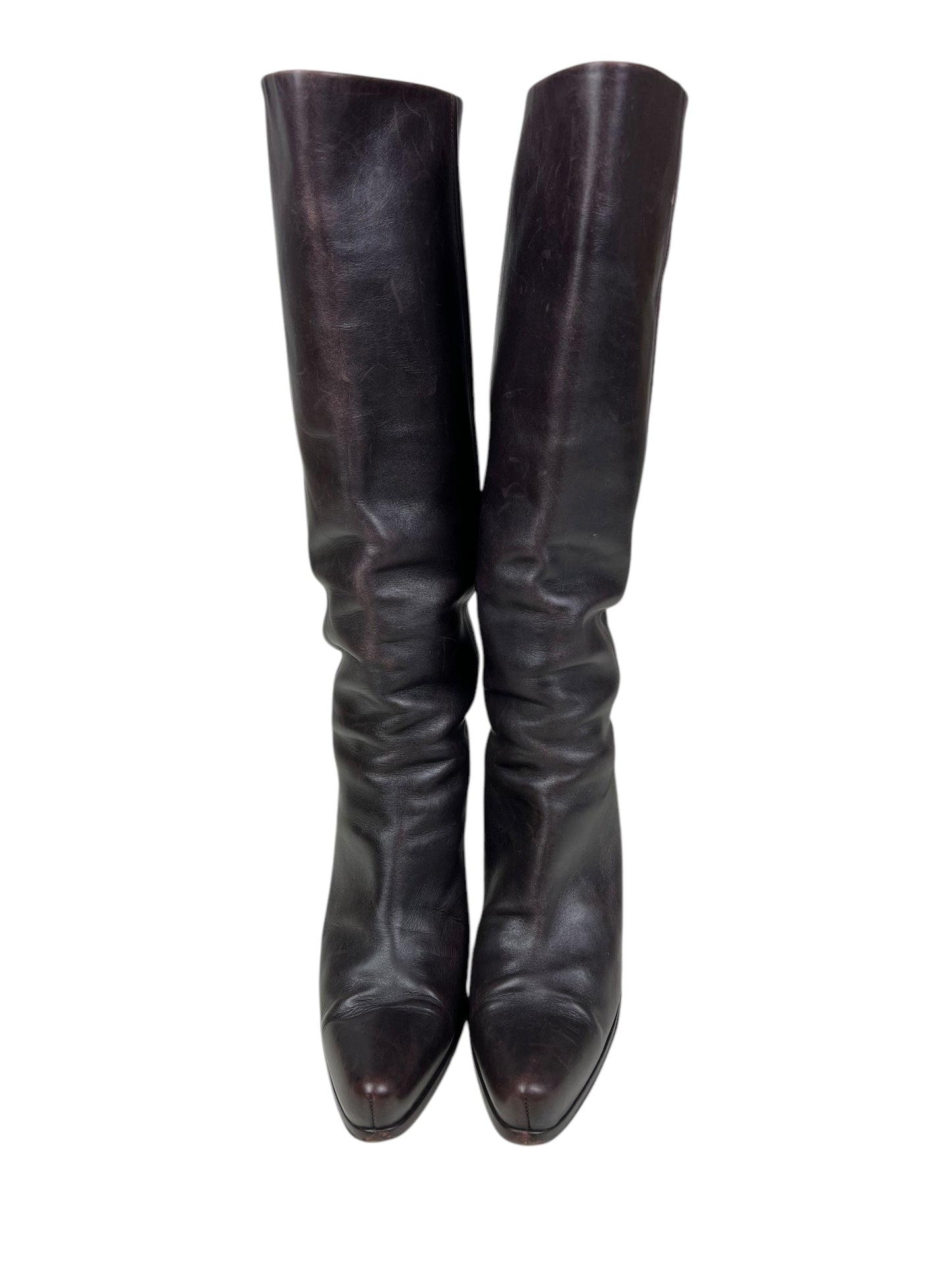 Prada vintage deep plum boots