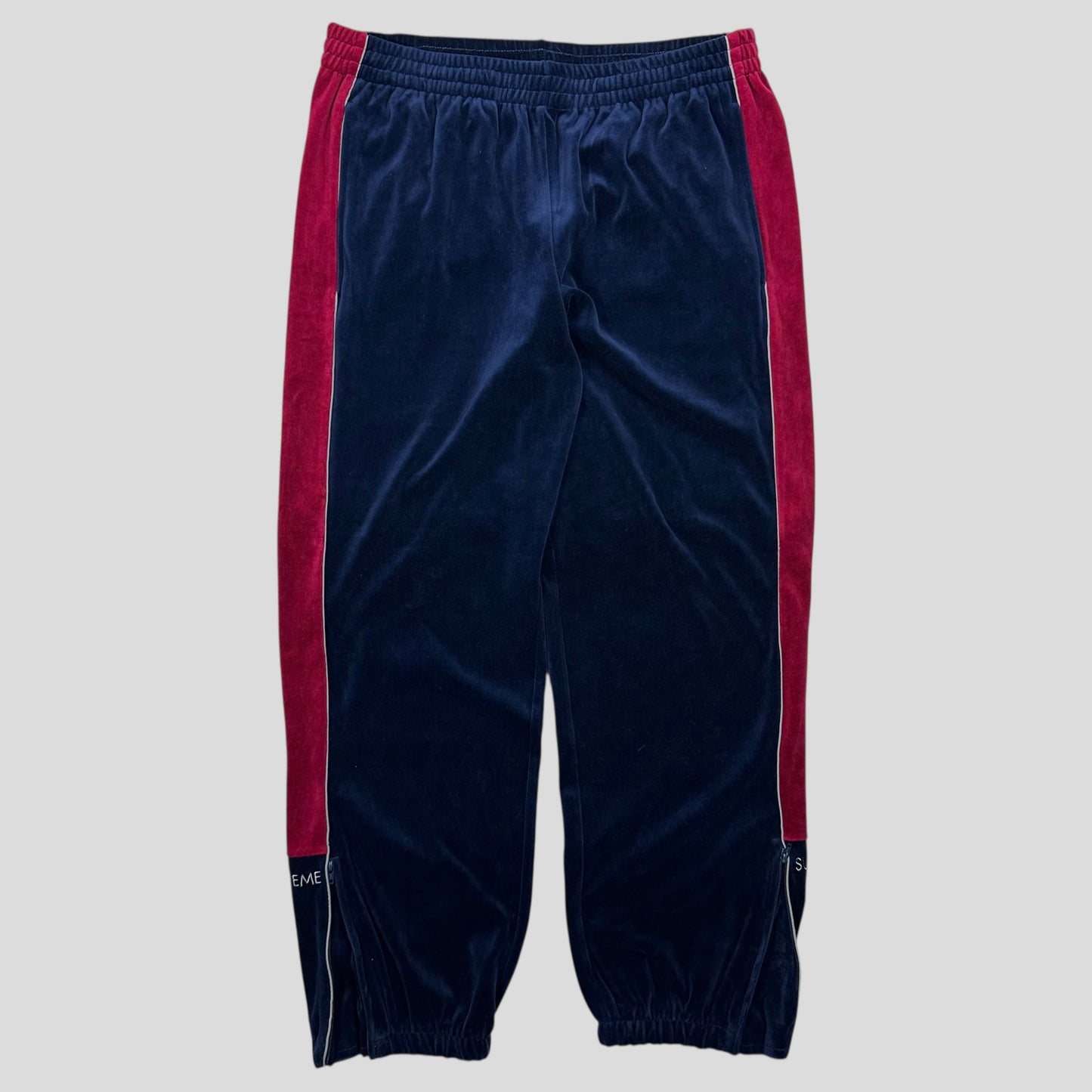 Supreme FW18 Velour Blue and Pink Piped Tracksuit Set - M/L
