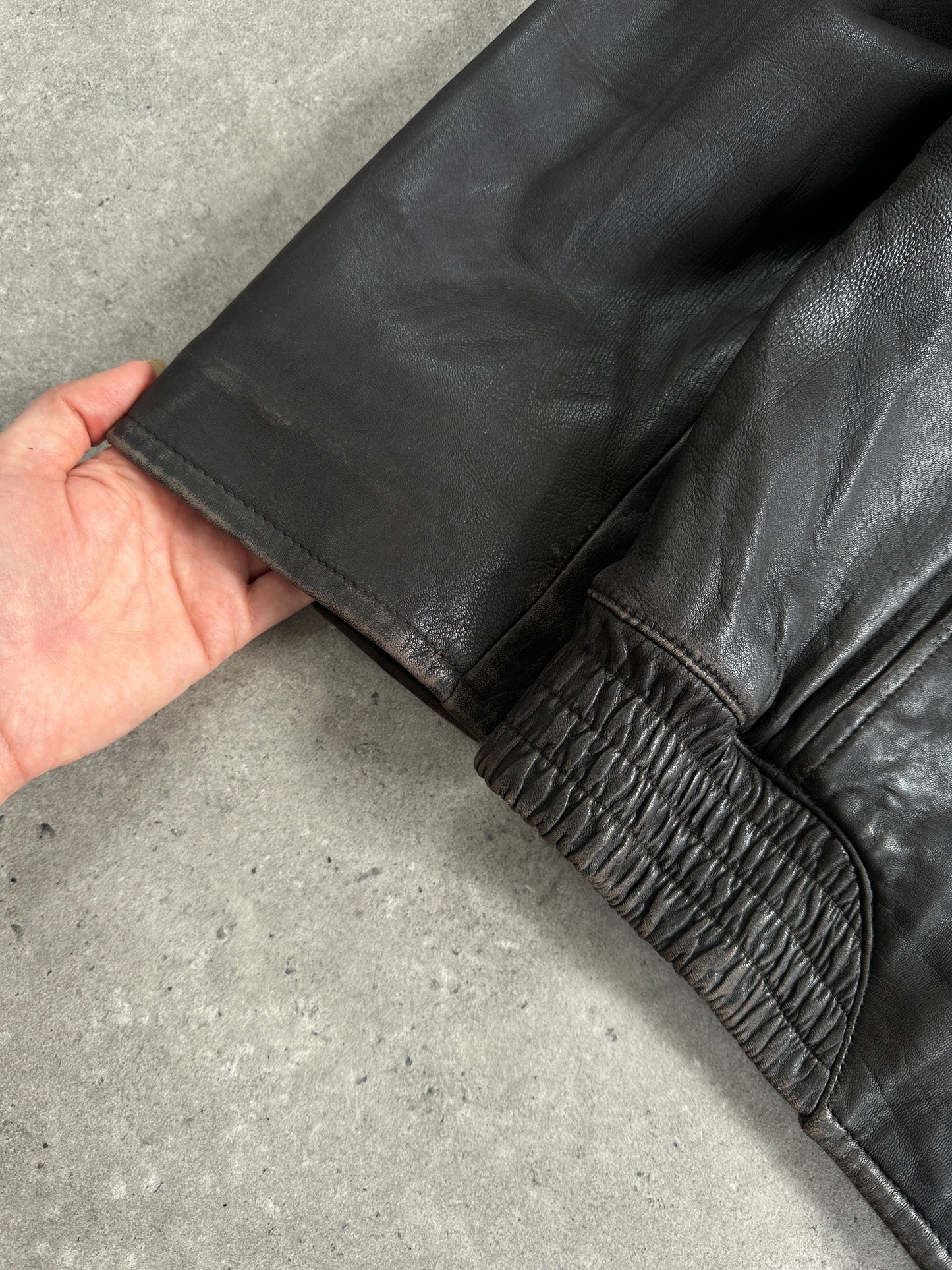 London Fog 1990s Distressed Leather Jacket - L