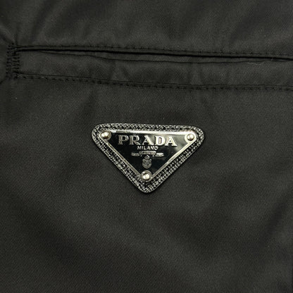 Prada Milano 2019 Nylon Gabardine Plaque Logo Trousers - IT46