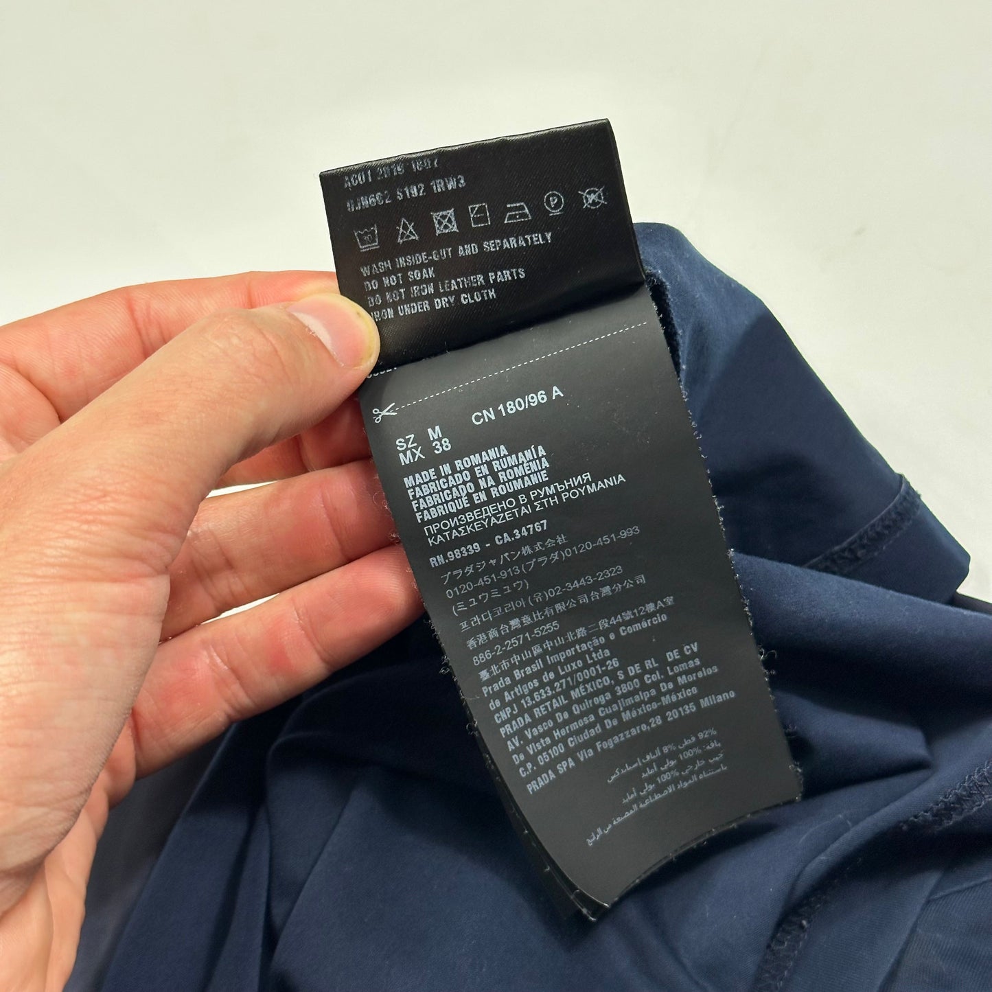 Prada 2019 Nylon Pocket Plaque Logo 1/4 Zip Shirt - M