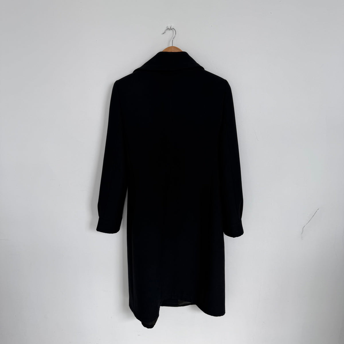 fw2001 emporio armani runway wool trenchcoat | O/S, Black