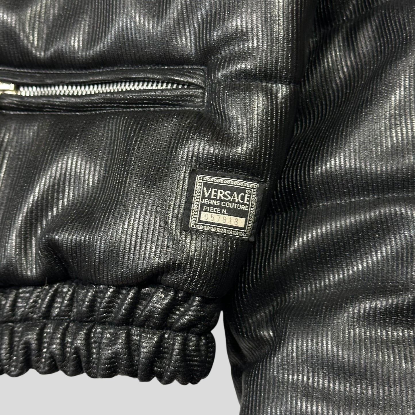 Versace VJC 90’s Liquid Silk Ribbed Cropped Puffer - S/M