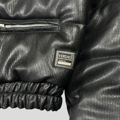 Versace VJC 90’s Liquid Silk Ribbed Cropped Puffer - S/M