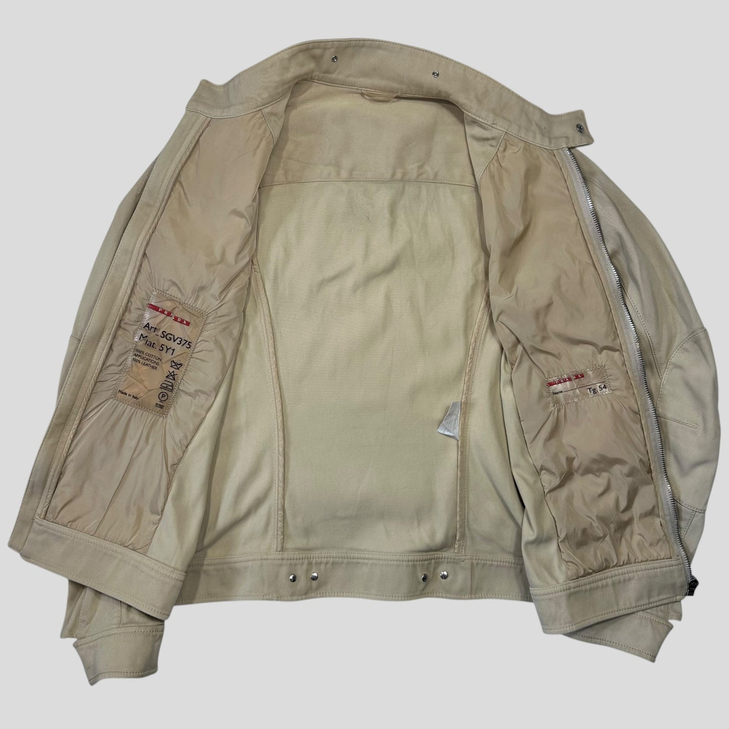 Prada Sport SS01 Articulated Cotton Reinforced Moto Jacket - M/L | Default Title, Multicoloured