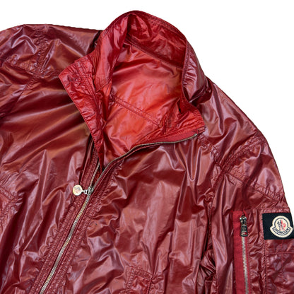 Moncler Nylon Zipped Jacket In Burgundy (S) | Moncler, Burgundy