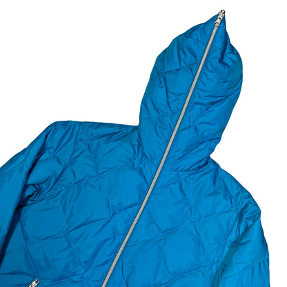 Takeo Kikuchi Diamond Stitch Reversible Puffer Jacket In Blue & Orange (L) | Large, Blue