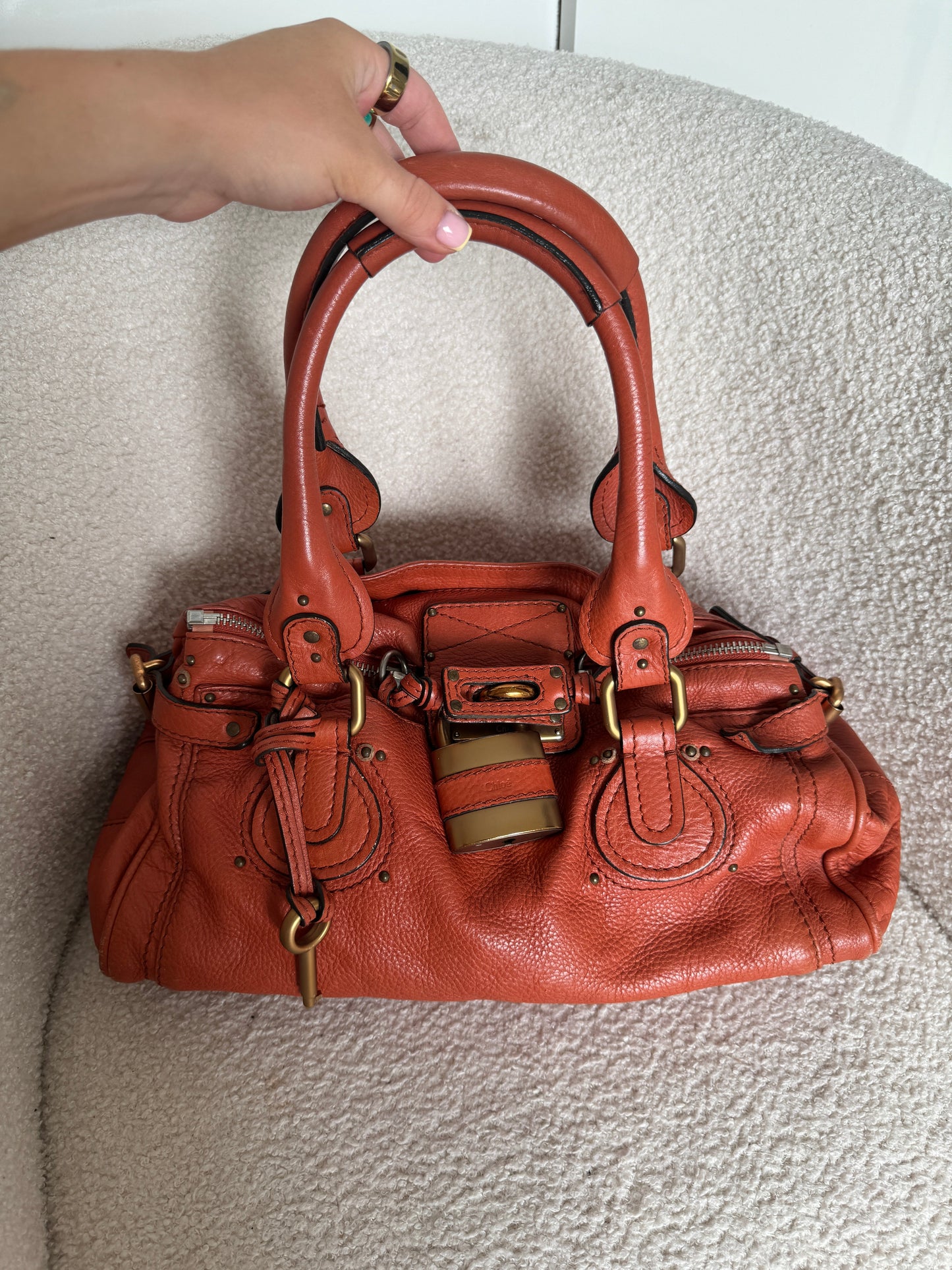 2006 Chloe Paddington Burnt Orange Leather Handbag | O/S, Gold