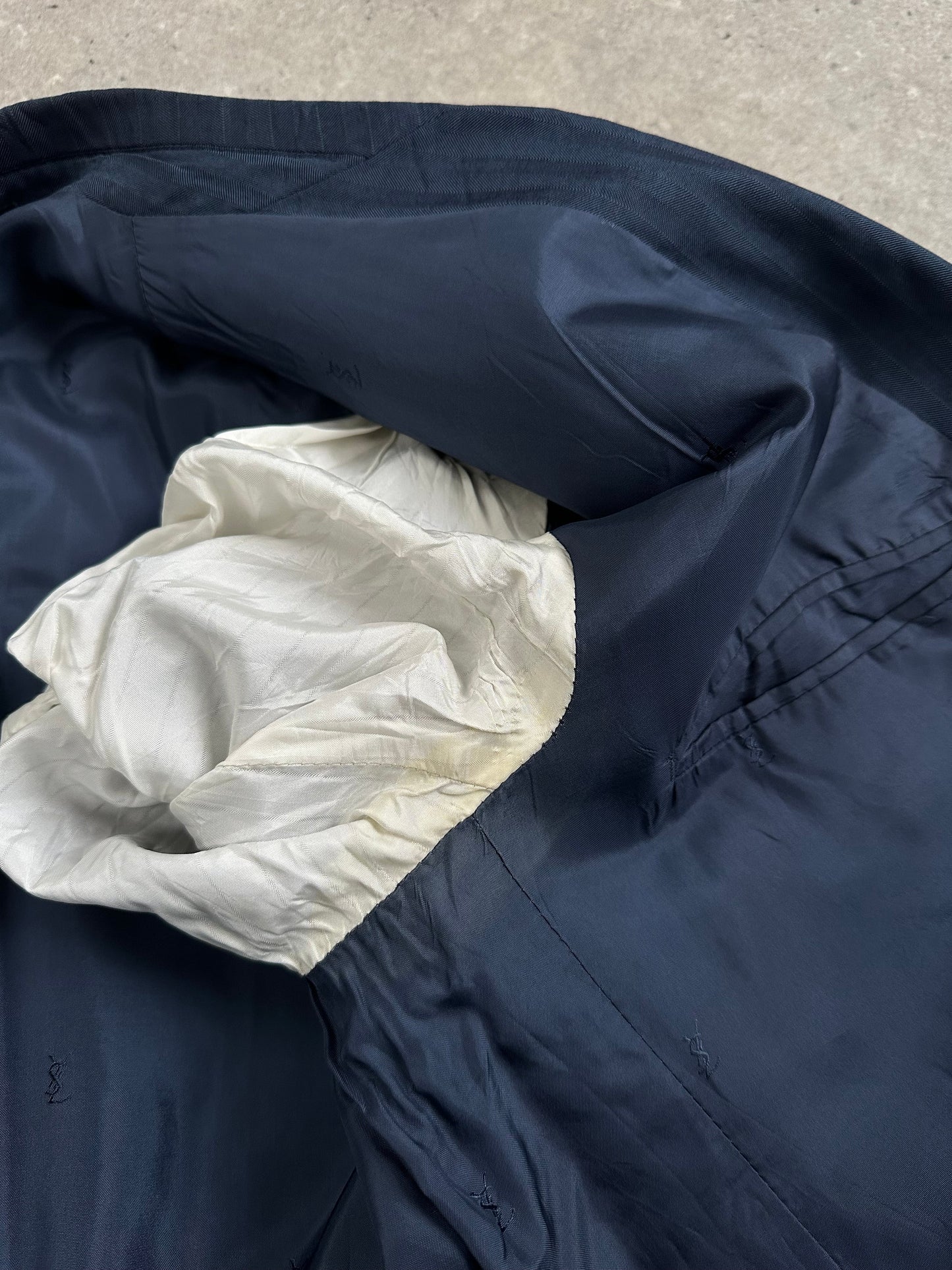 Yves Saint Laurent Pour Homme 1990s Wool Silk Double Breasted Blazer - 42R/L