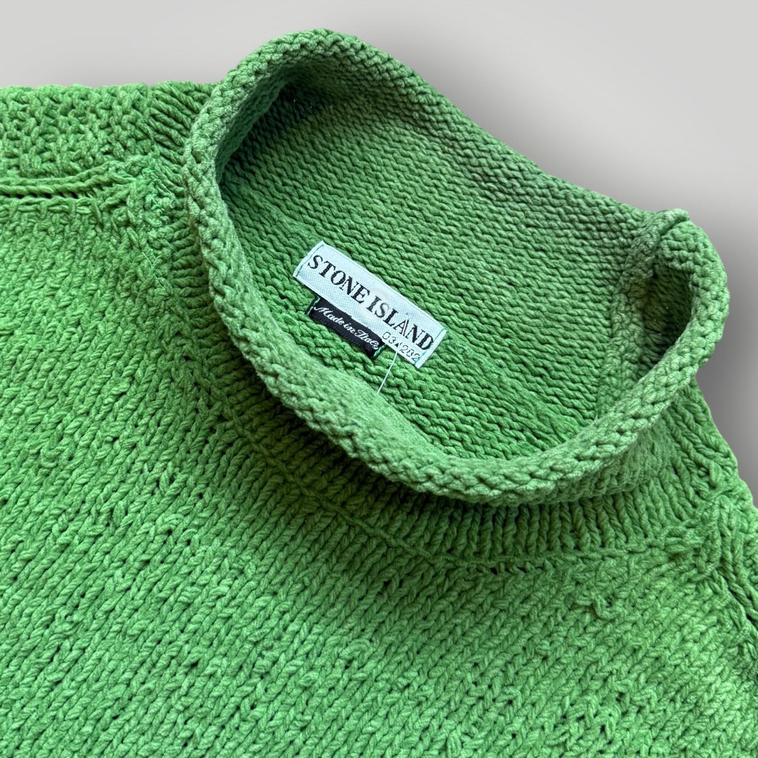 Stone Island Chenile AW/2000 Mock Neck Knit S/M | Default Title, Green
