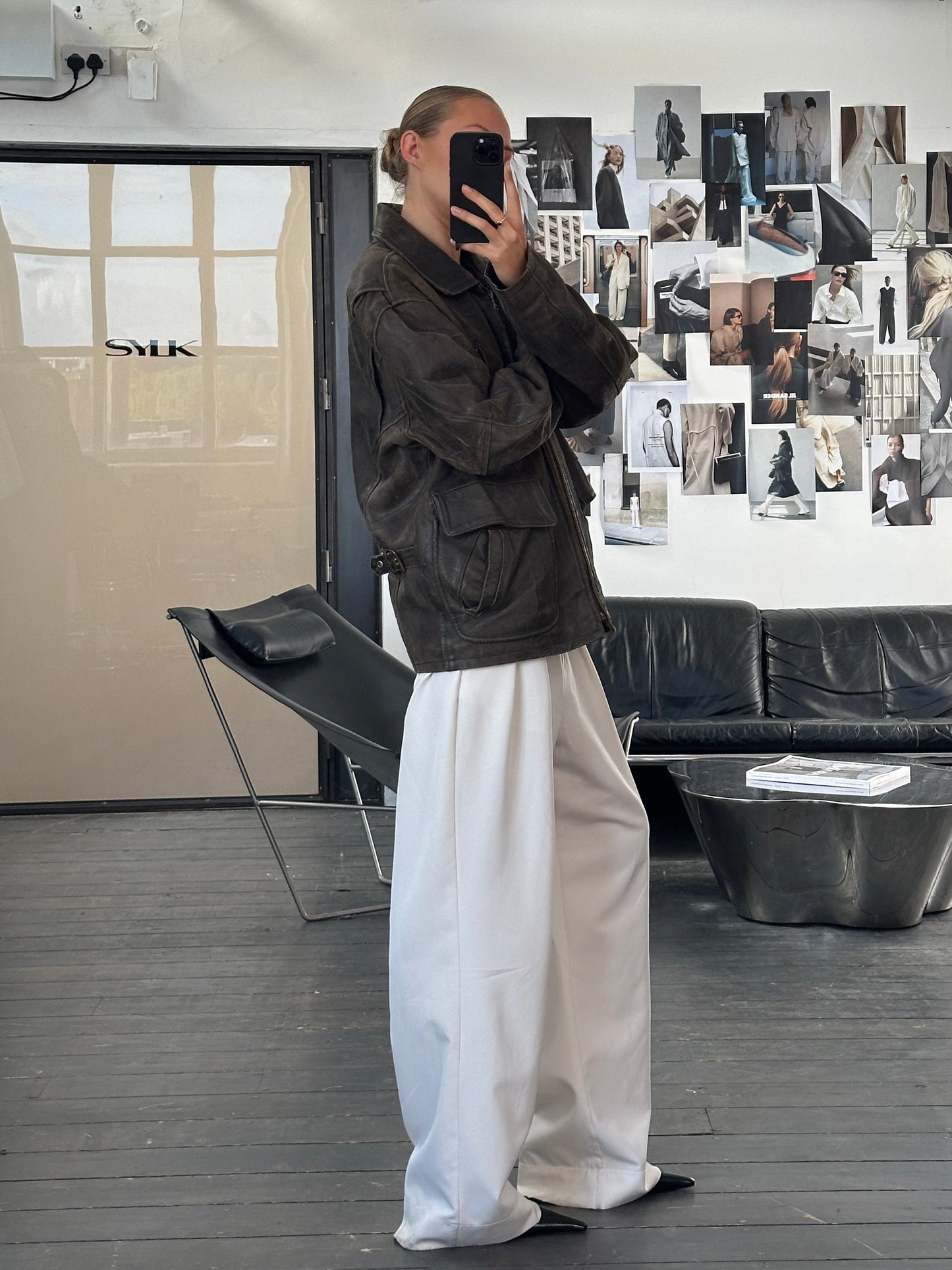 Italian Vintage 1980s Distressed Leather Jacket - XL