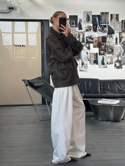 Italian Vintage 1980s Distressed Leather Jacket - XL