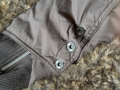 2000's Diesel Faux Fur Asymmetrical Bomber Jacket S