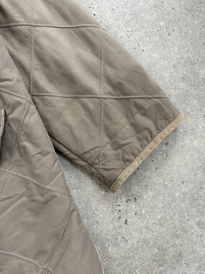 Burberry 1990s Quilted Nova Check Cord Collar Jacket – L