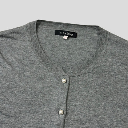 Y’s by Yohji Yamamoto Pearl Button Cardigan - S/M | Large, Grey