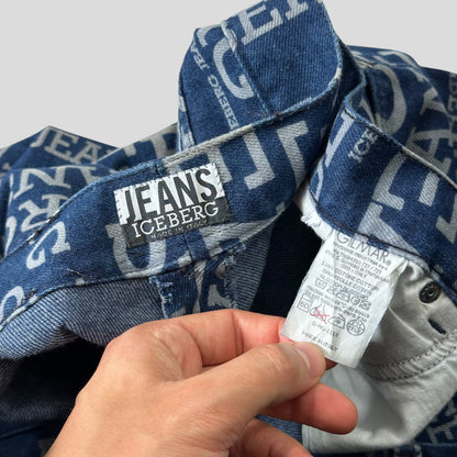 Iceberg Jeans 90’s Baggy Denim Spellout Shorts - 36