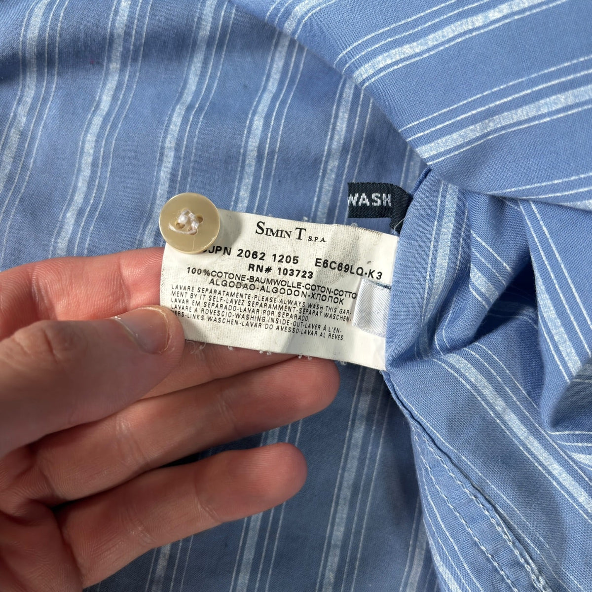 Armani Jeans 00’s Cotton Striped Shirt L | Large, Blue